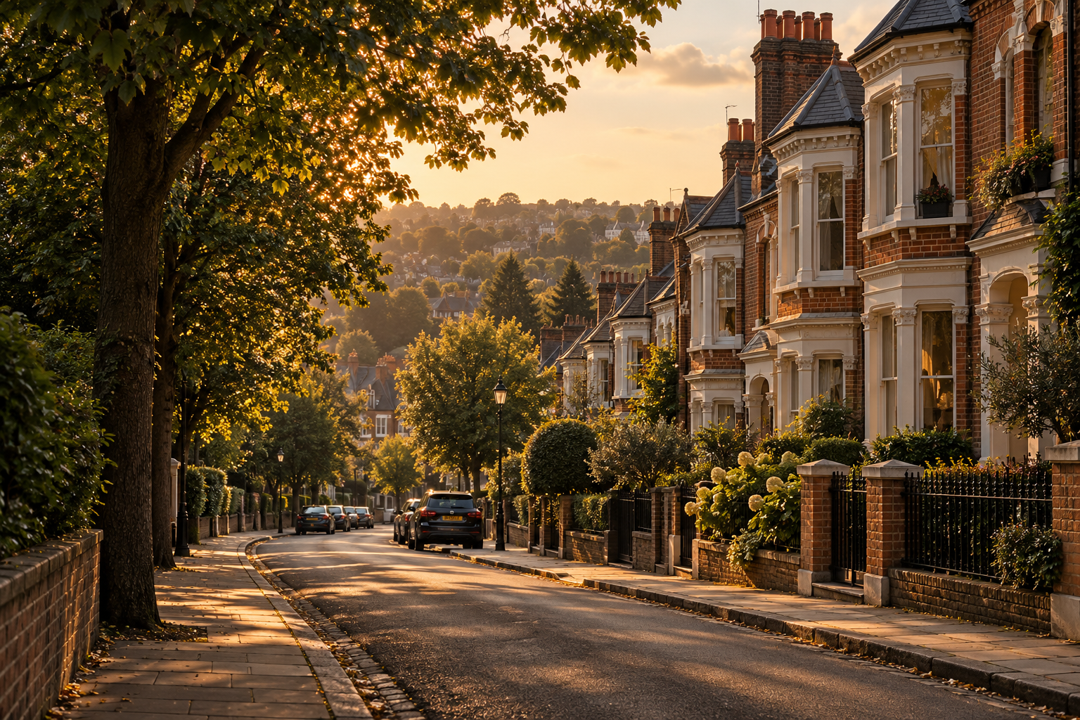 Generated leafy residential street inspired by North London