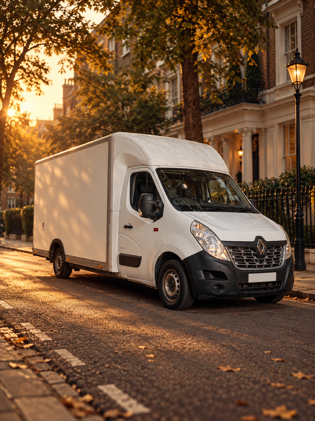 White Luton removal van ready for collections and deliveries