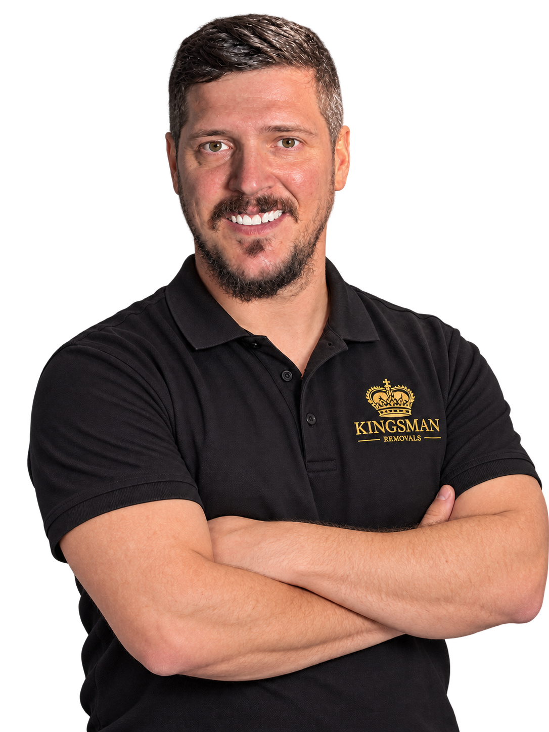 Seby wearing the Kingsman Removals uniform